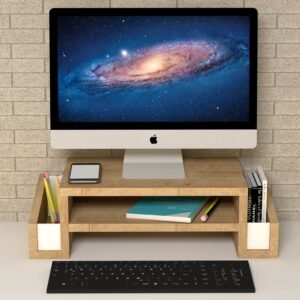 Atlas Sapphire Oak Monitor Riser Stand