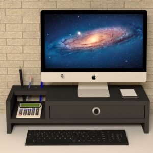 Mirella Black Monitor Riser Stand